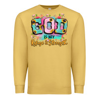 Antique Gold god is my refuge and strength Premium Sweatshirt - LillyAllenDesigns