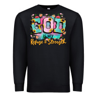 Black god is my refuge and strength Premium Sweatshirt - LillyAllenDesigns