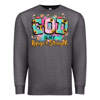Charcoal Heather god is my refuge and strength Premium Sweatshirt - LillyAllenDesigns