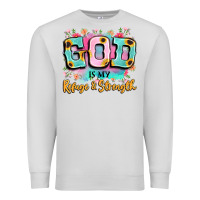 Dove Grey god is my refuge and strength Premium Sweatshirt - LillyAllenDesigns
