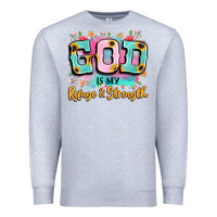 Heather Grey god is my refuge and strength Premium Sweatshirt - LillyAllenDesigns