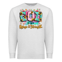 Oatmeal Heather god is my refuge and strength Premium Sweatshirt - LillyAllenDesigns