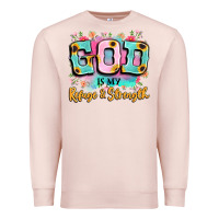 Pale Pink god is my refuge and strength Premium Sweatshirt - LillyAllenDesigns