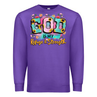 Purple god is my refuge and strength Premium Sweatshirt - LillyAllenDesigns