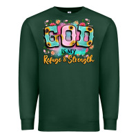 Sports Green god is my refuge and strength Premium Sweatshirt - LillyAllenDesigns