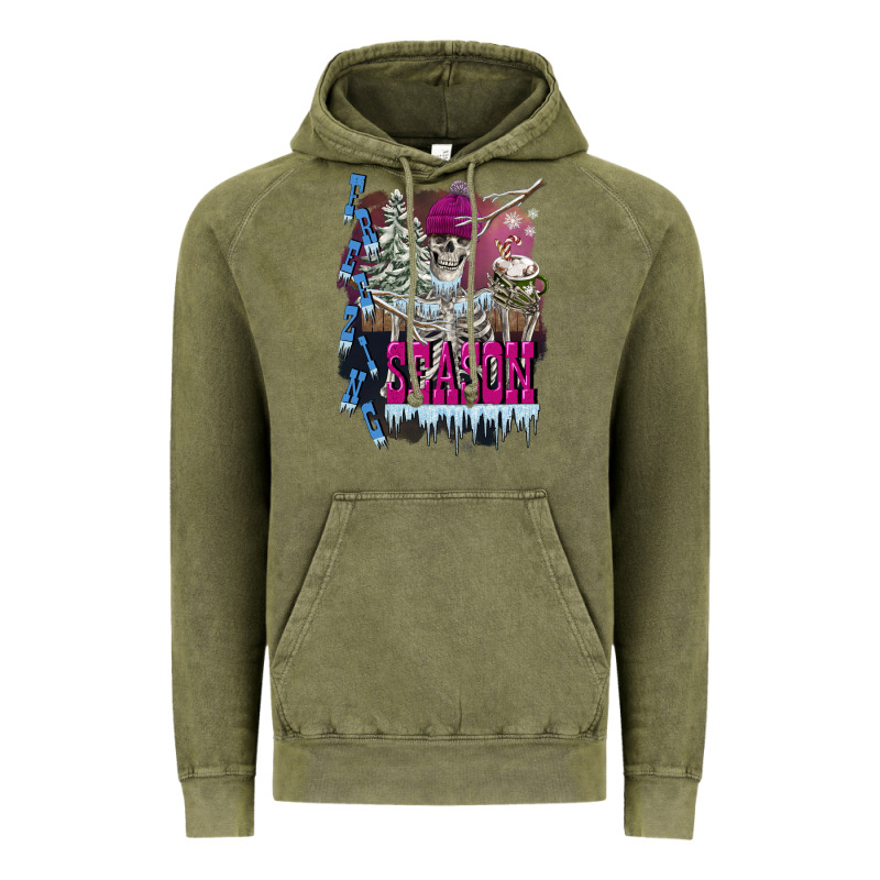 Freezing Season Skeleton Vintage Hoodie by FaDigitalArtStudio | Teevron