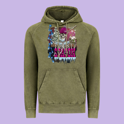 Freezing Season Skeleton Vintage Hoodie Designed By Fadigitalartstudio