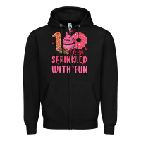 Black 100 days sprinkled with fun Zipper Hoodie - MaliasSmallBusiness