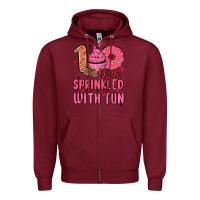 Burgundy 100 days sprinkled with fun Zipper Hoodie - MaliasSmallBusiness