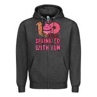 Charcoal Heather 100 days sprinkled with fun Zipper Hoodie - MaliasSmallBusiness