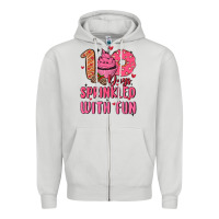 Dove Grey 100 days sprinkled with fun Zipper Hoodie - MaliasSmallBusiness