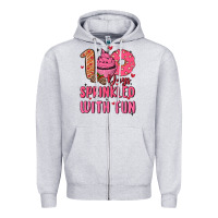 Heather Grey 100 days sprinkled with fun Zipper Hoodie - MaliasSmallBusiness