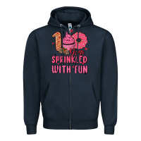 Navy 100 days sprinkled with fun Zipper Hoodie - MaliasSmallBusiness