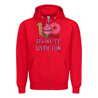 Red 100 days sprinkled with fun Zipper Hoodie - MaliasSmallBusiness