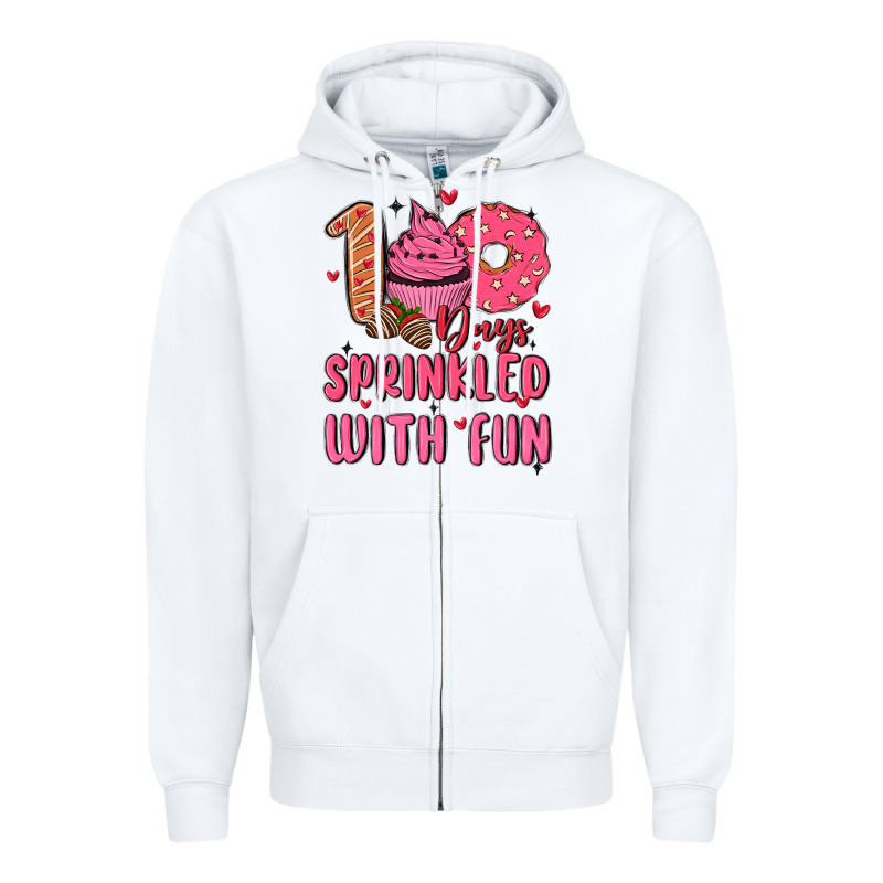 100 Days Sprinkled With Fun Zipper Hoodie by MaliasSmallBusiness | Teevron