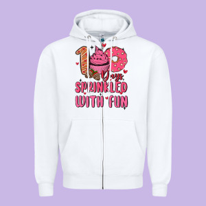 100 Days Sprinkled With Fun Zipper Hoodie Designed By Maliassmallbusiness