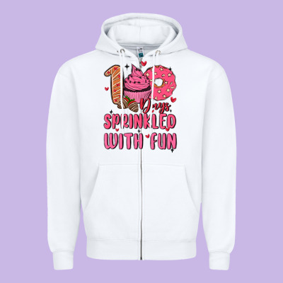 100 Days Sprinkled With Fun Zipper Hoodie Designed By Maliassmallbusiness