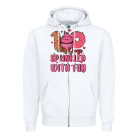 White 100 days sprinkled with fun Zipper Hoodie - MaliasSmallBusiness