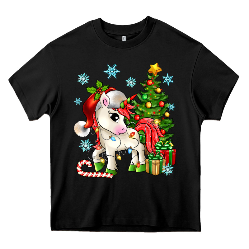 Christmas Unicorn Heavy Core Tee by Zillion Design Studio | Teevron