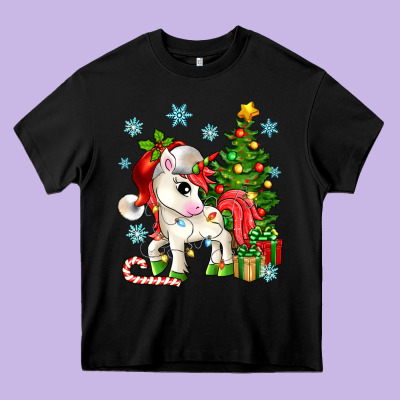 Heavy Core Tee Christmas unicorn