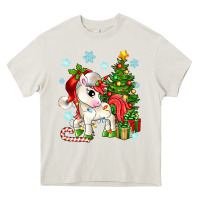 Cream Christmas unicorn Heavy Core Tee - Zillion Design Studio