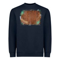 Navy Wood Glitter Leopard Pattern Frame Heavyweight Sweatshirt - Bettercallsaul