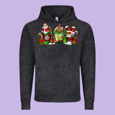 Coffee Cups With Santa Claus Vintage Hoodie Designed By Fadigitalartstudio