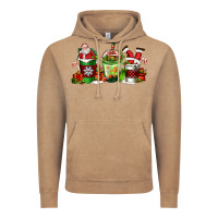 Vintage Coffee coffee cups with santa claus Vintage Hoodie - FaDigitalArtStudio
