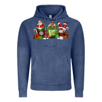 Vintage Denim coffee cups with santa claus Vintage Hoodie - FaDigitalArtStudio