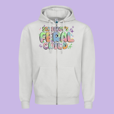 Somebody's Feral Child Zipper Hoodie Designed By Maliassmallbusiness