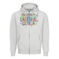 Dove Grey somebody's feral child Zipper Hoodie - MaliasSmallBusiness