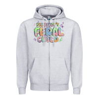 Heather Grey somebody's feral child Zipper Hoodie - MaliasSmallBusiness