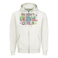 Oatmeal Heather somebody's feral child Zipper Hoodie - MaliasSmallBusiness