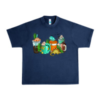 Navy dinosaur coffee cups Urban Heavy Tee - AdoDesignShop