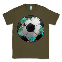 Army Green western sport soccer camouflage turquoise pattern Classic Tee - Artiststas