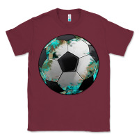 Burgundy western sport soccer camouflage turquoise pattern Classic Tee - Artiststas