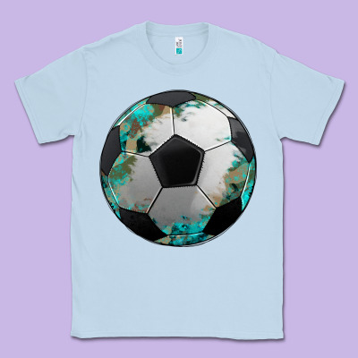 Western Sport Soccer Camouflage Turquoise Pattern Classic Tee Designed By Artiststas