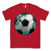 Red western sport soccer camouflage turquoise pattern Classic Tee - Artiststas