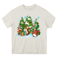 Cream christmas rabbits Heavy Core Tee - Zillion Design Studio