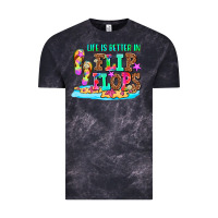 Cloud Black life is better in flip flops Vintage Tee - AdoDesignShop