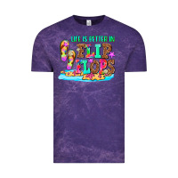 Cloud Purple life is better in flip flops Vintage Tee - AdoDesignShop