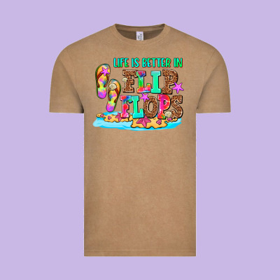 Life Is Better In Flip Flops Vintage Tee Designed By Adodesignshop