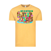 Vintage Mustard life is better in flip flops Vintage Tee - AdoDesignShop