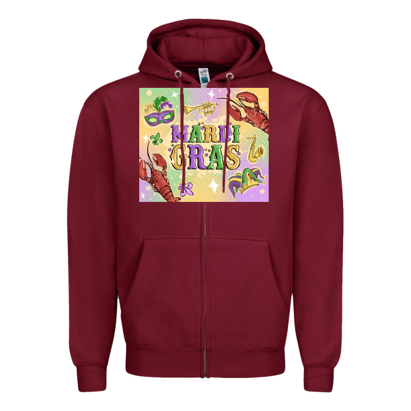 Mardi Gras Zipper Hoodie by MaliasSmallBusiness | Teevron