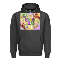 Charcoal Heather mardi gras Zipper Hoodie - MaliasSmallBusiness
