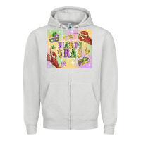 Dove Grey mardi gras Zipper Hoodie - MaliasSmallBusiness