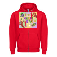 Red mardi gras Zipper Hoodie - MaliasSmallBusiness