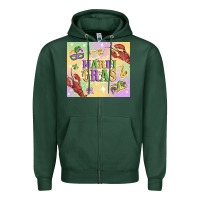 Sports Green mardi gras Zipper Hoodie - MaliasSmallBusiness