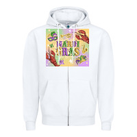 White mardi gras Zipper Hoodie - MaliasSmallBusiness