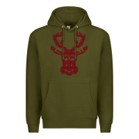 Army Green Christmas Deer Ugly Premium Hoodie - Bettercallsaul